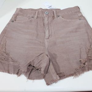 American Eagle Mom shorts brown color cotton 4 27W new
